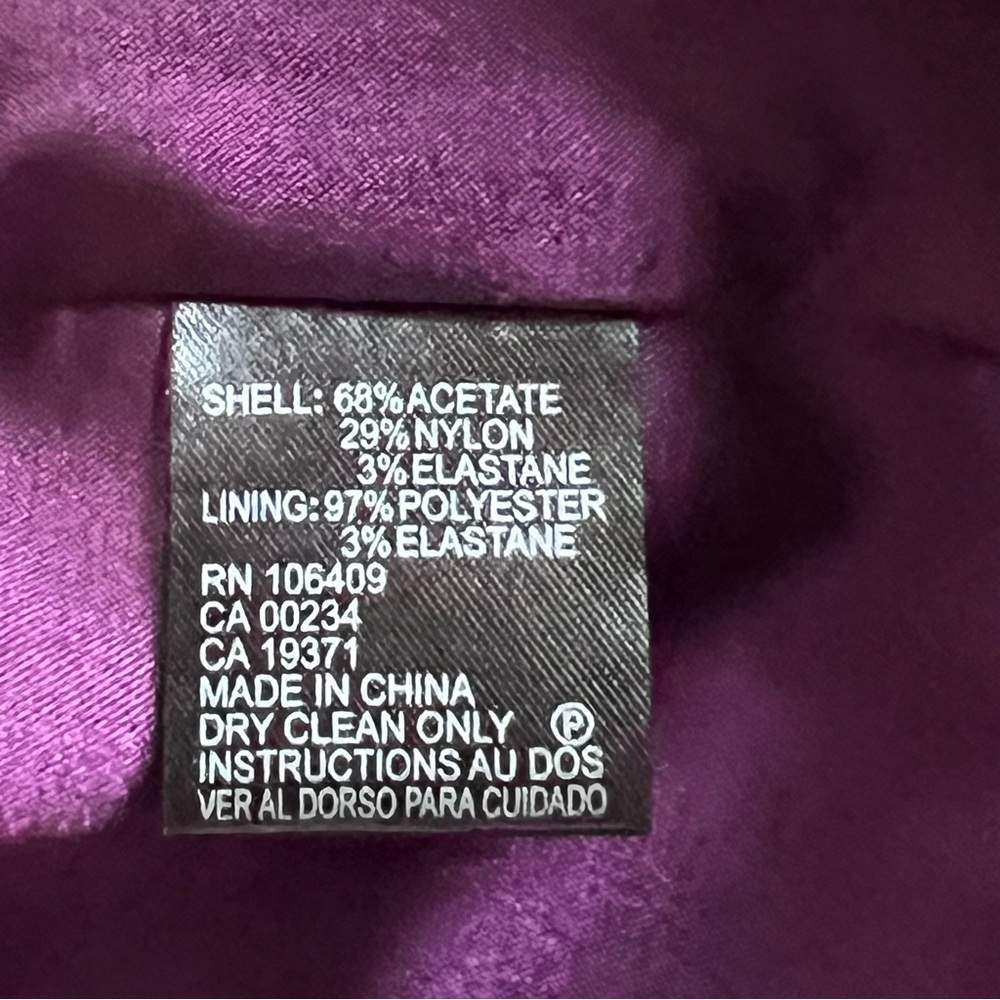 Tahari Dress Purple Sleeveless Cocktail Dress Size 4 - Picture 9 of 9